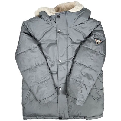Crewcuts de J. Chaqueta Parka Puffer Gris Crew Niños Niños Sherpa Forrada Capucha M 8-9 Foto 1 de 4