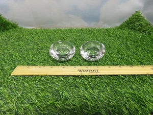 acrylic clear multi facet tea light holders pair - Picture 1 of 3