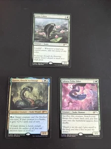 MTG 2025 Year Of The Snake Foil Promo Set Of 3 Creature Cards in NM English - Picture 1 of 2