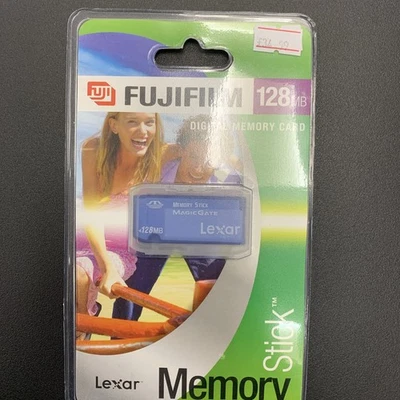 VINTAGE FUJIFILM LEXAR FULL SIZE 128MB MEMORY STICK FOR CYBERSHOT  - Image 1 of 4