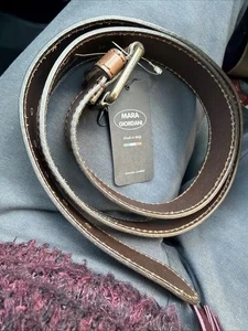 Mara Giordani 42"/105cm Hombre Cinturón Cuero Marrón Hecho a Mano Italia Hebilla de Latón - Imagen 1 de 12