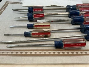Craftsman 10pc Flat Screwdriver Lot - Tips 1/8in. To Max Of 1/4in., USA - Picture 1 of 11