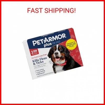 PetArmor Plus Prevención de pulgas y garrapatas para perros, tratamiento de pulgas y garrapatas para perros, 3 Foto 1 de 2