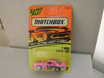 1995 MATCHBOX SUPERFAST MB 7 T-BIRD STOCK CAR 10 RADICAL CAMS NEW ON CARD - Image 1 of 4