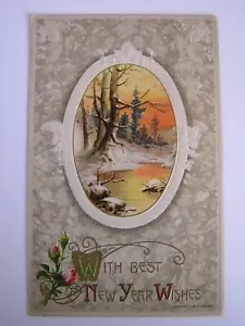 Auguri di Capodanno cartolina d'epoca mai usata - Foto 1 di 2