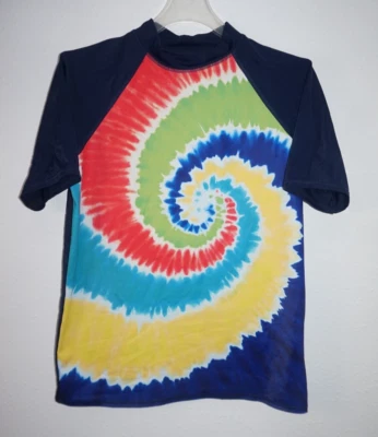 Camisa de natación Lands End tie teñida azul marino protección contra erupciones niños jóvenes talla L 14 16 Foto 1 de 3