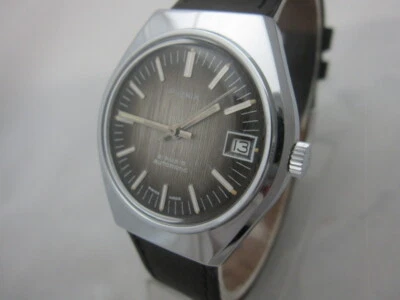 NOS NEW SWISS VINTAGE AUTOMATIC 21 RUBIS BIG MENS ANALOG PHENIX WATCH WITH DATE  - Image 1 of 3