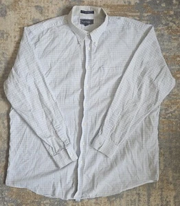 Paul Fredrick Men's 17.5 36 Finest Long Staple Cotton White Check Button Up - Picture 1 of 4