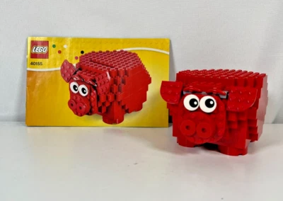 LEGO Red Pig Coin Bank 40155 Retired 100% Complete With Instructions - Image 1 of 4
