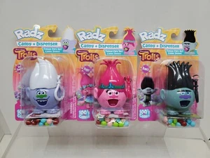 (Lot of 3) Trolls Candy Dispensers w/ Candy, Poppy, Guy Diamond & Branch  - Picture 1 of 4