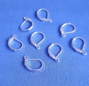 30Pcs Leverback Hooks 925 Sterling Silver Plated DIY Earwire Earrings findings - Picture 1 of 5