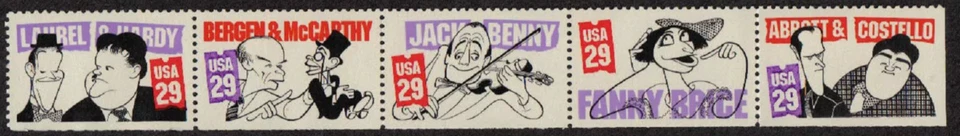 Scott#: 2562-2566 - Comedians Issue 29¢x5 1991 BPE Strip of Five MNHOG - Image 1 of 1