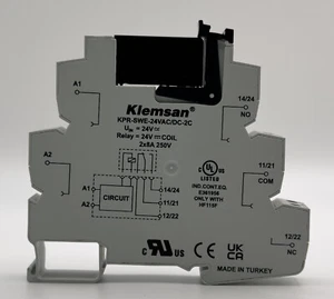 KAMPAGNE!!KLEMSAN Koppel Relais 24V AC/DC 2 Wechsler 8A, CE, UKCA, cULus, VDE - Bild 1 von 24