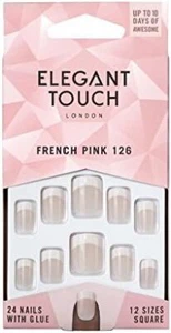 Elegant Touch - French Nails - Pink - 126 - Short - Square Shape