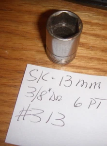 S-K  13 MM " 3/8" DR  6 PT  # 313 USA CHROME - Picture 1 of 1