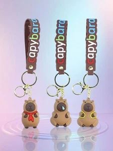 🐭 3 Set CAPYBARA BAG MASCOT KEYCHAIN Backpack Clips Pendants USA SELLER 💎 - Picture 1 of 4