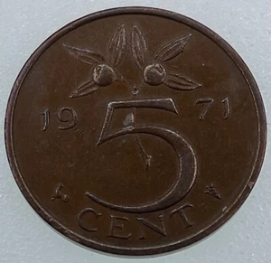 World Coin: 1971 Netherlands - 5 Cents - Circulated (SKU 161) - Picture 1 of 4