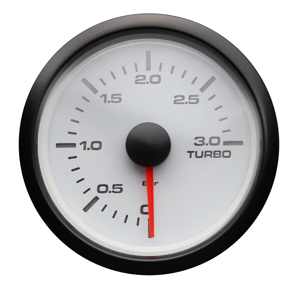 MGS 52mm 2-1/16" Electrical Turbo Boost Gauge 0 ~ 3 BAR White & Amber LED - Image 1 of 4