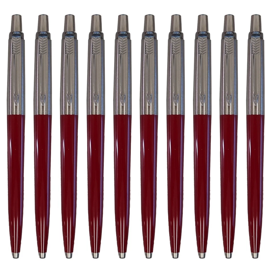 Lote 10 Bolígrafos Parker Jotter Estilo Antiguo Borgoña Medianos Nuevos en Bandeja Foto 1 de 1