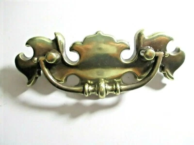Drawer Drop Bail Pull Handle BPC2387-3/4 Bright Shiny Brass 2-1/2" Centers Vtg - Image 1 of 4