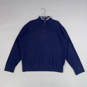Polo Golf Sweater Mens Extra Large Blue Pullover 1/4 Zip Ralph Lauren Preppy - Picture 1 of 12