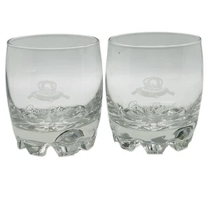 Crown Royal Whisky Lowball Rocks Glass Italia Starburst Base Juego de Diamantes Grabados - Imagen 1 de 4