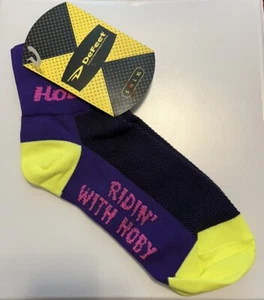 DEFEET Belüfter Manschette Fahrradsocken schwarz lila gelb Ridin' mit Hoby L M S - Bild 1 von 7