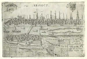 Mapa antiguo "Maastricht" (Países Bajos) Francesco Valegio-D. Rascicotti, c.1598 - Imagen 1 de 2