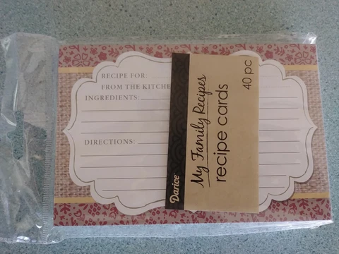 Set of 40 custom Recipe cards for your Longaberger Recipe basket Vintage red NEW Cover