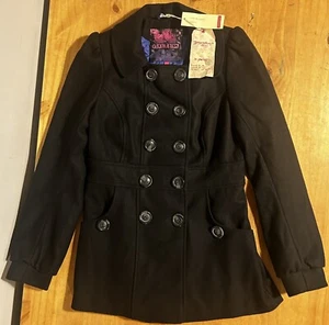 New Look Generation 915 Girls Pea Coat, Black, Size 14-15 Years. New With Tags - Picture 1 of 12