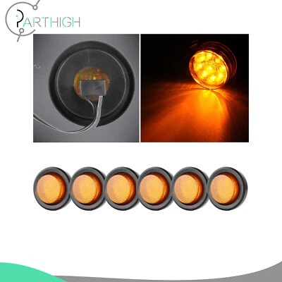 6x Amber Side Marker For 1997-2000 Peterbilt 379 7.2L 1988 Peterbilt 357 10.4L - Image 1 of 4