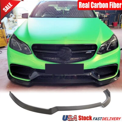 For Mercedes Benz W212 E63 E63S  2013-16 Real Carbon Front Bumper Lip Spoiler - Image 1 of 4