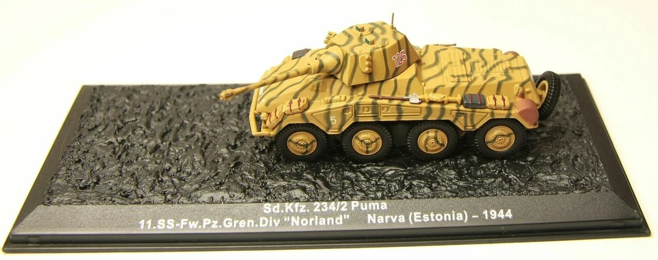 CHAR TANK SD KFZ 234-2 PUMA 11 SS FW PZ GREN DIV NORLAND NARVA ESTONIE 1944 1/72 - Photo 1/1