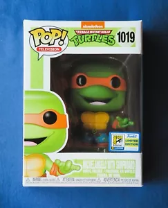 NEW Funko Pop Michelangelo w/ Surfboard #1019 - Ninja Turtles - 2020 SDCC Con - Picture 1 of 7