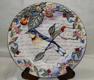 Salad/Dessert Plate Morning Song by AMERICAN ATELIER Warbler 8 1/4" - Picture 1 of 5