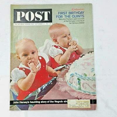 1964 The Saturday Evening Post - Sept 26 - Mary Ann Fischer's Quintuplets  - Image 1 of 4