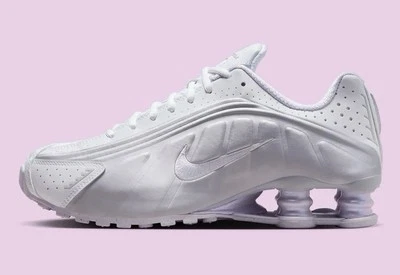 Nike Shox R4 Blanco Metálico Platino Violeta Púrpura Zapatos HF5076-100 Mujeres Tallas Foto 1 de 4