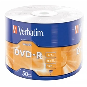 Verbatim DVD-R 4,7GB 16X mattsilber Spindel mit 50 DVD-R-Rohlingen - Bild 1 von 3