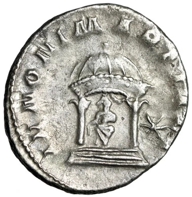 AR Volusiano Antoniniano "IVNONI MARTALI Templo de Juno" Muy Fino Foto 1 de 4