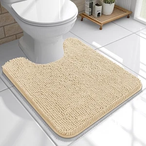 Toilet Rugs U-Shaped 20x20, Extra Soft Absorbent Chenille Contour Bathroom Ru... - Picture 1 of 8