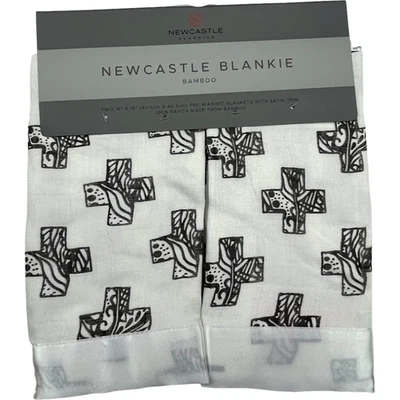 Newcastle Bamboo Baby Nordic Cross Stamp Security Blanket Lovey Set Satin NWT - Image 1 of 3