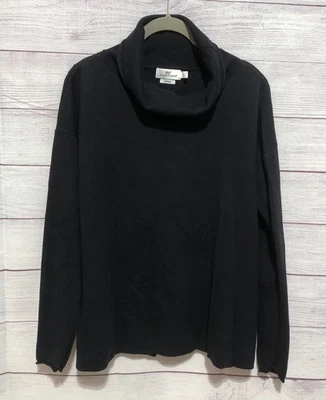Suéter Vineyard Vines Negro Merino Simulado Cuello Alto Espalda Dividida Talla Grande Usado en Excelente Condición Foto 1 de 4