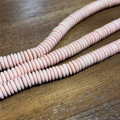 Antiguo Stock 18 pulgadas Hilo Piedra Rosa Redondo Estilo Heishi Cuentas Sueltas Tamaño 8mm Foto 1 de 3