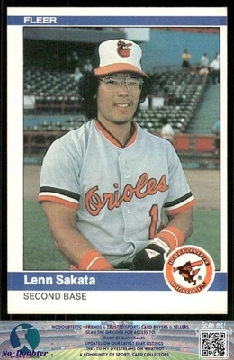 1984 Fleer #19 Lenn Sakata Baltimore Orioles 84FB - Image 1 of 2