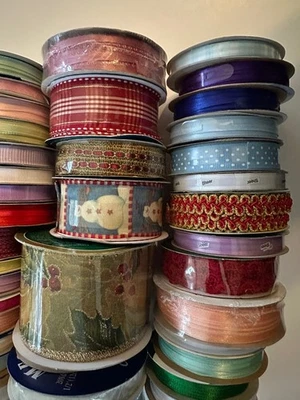 Lote de 42 rollos de cinta artesanal para envolver Navidad navideña nueva sellada o grabada Foto 1 de 4