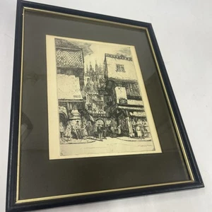 William Palmer Robins Original Etching Mercery Lane Canterbury Signed - Picture 1 of 16