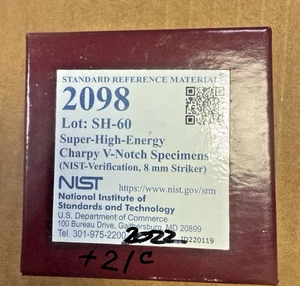 JUEGO DE 5 MUESTRAS NIST SRM 2098 - Muesca en V Carpy Super Alta Energía - Imagen 1 de 3