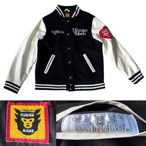 Human Made Girls Don't Cry Wool Varsity Jacket Men’s Size Large In Black / White - Picture 1 of 12