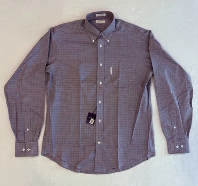 Faconnable рубашка мужская 15,5 красный/синий на пуговицах длинным рукавом сделано в США платье классический - Изображение 1 из 4