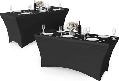 Granbest 2 Pack Spandex 6FT Table Cloth, Tight, Fitted - 2 Pack, Black  - Image 1 of 4